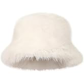 Women's Winter Faux Fur Fuzzy Warm Bucket Hat Furry Fisherman Plush Hats for Women
