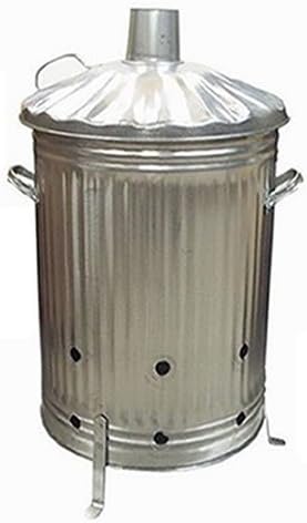 Fastcar 90L Metal Garden Incinerator with Chimney Lid and Ventilation