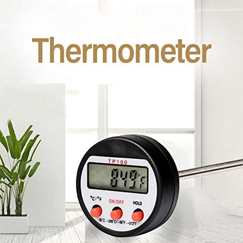 Kindlyperson Termómetro de sonda BB, termómetro digital de alimentos multifuncional con lectura instantánea, pantalla LCD retroiluminada, lo mejor para comida, carne, parrilla, barbacoa, leche y agua