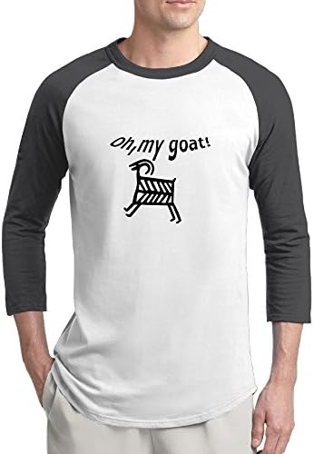 Pingquchan Oh My Goat Mens 3/4 Raglan Sleeve Athletic Shirts Casual Tees For Men Baseball T-Shirt XL Black