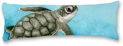 Utf4c Watercolor Blue Sea Turtle Cotton Linen Body Pillow Covers