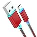 USB TypeC Charging Cable - 10ft LED Light USBC Cable Nylon Braided Cord USB Type A to C Fast Charger for Samsung Galaxy S9,Note 8,S8 Plus,LG V30 V20 G6 G5,Google Pixel,Nexus 6P 5X,Moto Z Z2 (Red)