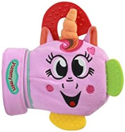 Yummy Mitt Teething Mitten- -Natural Self-Soothing Handy Teething Remedy- 3-8 Months- 100% Cotton (NOT Polyester) and Side Teether Tabs (Pink-Isabella The Unicorn)