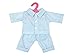 Rifi High Simulation Baby Doll's Clothes Two-piece Blue Checked Pajamas for 14 -16 inches Dolls