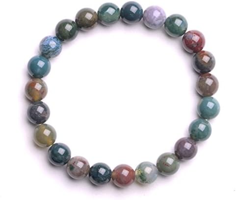 Gem Semi Precious Gemstone 8mm Round Beads Stretch Bracelet 7" Unisex