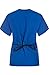 MedPro Women's Contrast Trimmed Solid Medical Scrub Set Mock Wrap Top and Cargo Pants Royal & Black M