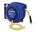 GOODYEAR Air-Hose-Reel Retractable 1/4" Inch x 50' Feet Premium Commercial Flex Hybrid Polymer Hose Max Heavy Duty Spring Driven Polypropylene Construction w/ Lead in Hose & PVC Handle
