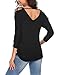 ELESOL Women Sexy Cold Shoulder Cut Out Blouse Casual Half Sleeve T Shirt Tops Black/L