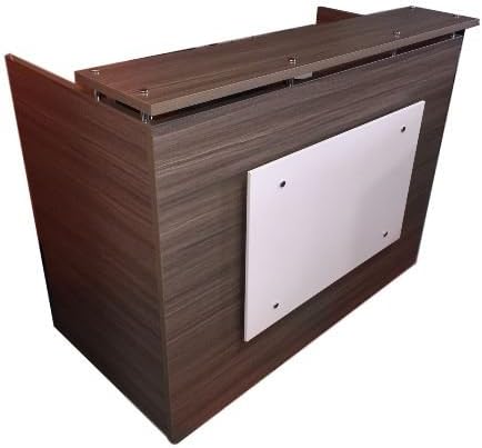DFS Reception desk shell which fits a 15" monitor - 60" W by 30" D by 44" H Sandstorm and White front