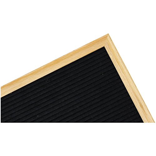 10 X 10 Changeable Letter Board - Black Felt With Solid Oak Frame, Wall Mount, Canvas Bag, and 290 Characters - by Executive Office Solutions