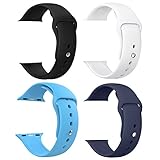 Apple Watch Band 38/42MM,RUIYI 4PCS Sport Silicone Replacement Band Strap for iwatch series 1/2 Edition
