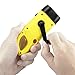 Simpeak [ 2-Pack] Hand Crank Flashlight, Solar Powered Rechargeable Survival LED Flashlight for Outdoor Sports, Yellow