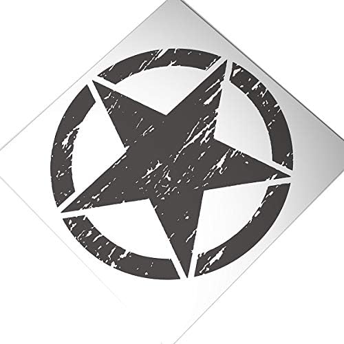 20" Jeep Wrangler Freedom Edition Star Hood Decal Sticker (Matte Dark Gray)
