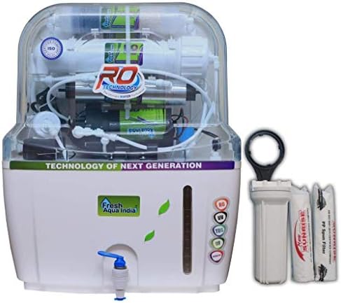 DE FRESH Plastic AQUA INDIA 15 L 14STAGE RO UV UF TDS Alkaline Water Purifier with Full KIT, 30 Inch, Multicolour