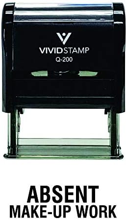 Absent Make-up Work Teacher Self Inking Rubber Stamp (Black Ink) - Medium