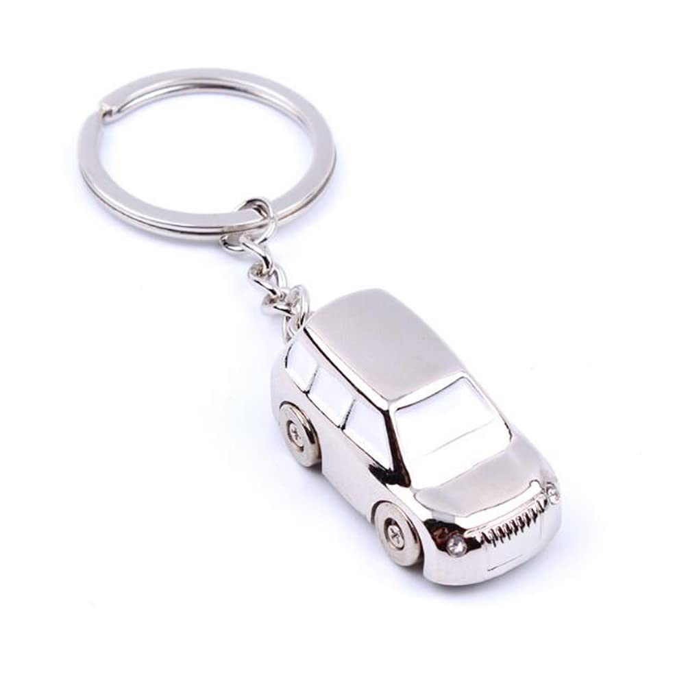 ARFUKA Keyring Metal Keyring SUV Car Pendant Unisex Key Organizer Holder Keychain Birthday Christmas Wedding Valentine's Day Gift for Men and Women Silver
