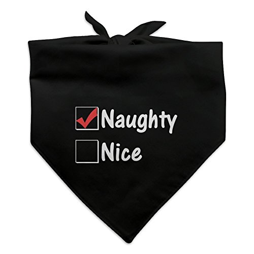 Naughty Not Nice Christmas Funny Dog Pet Bandana - Black