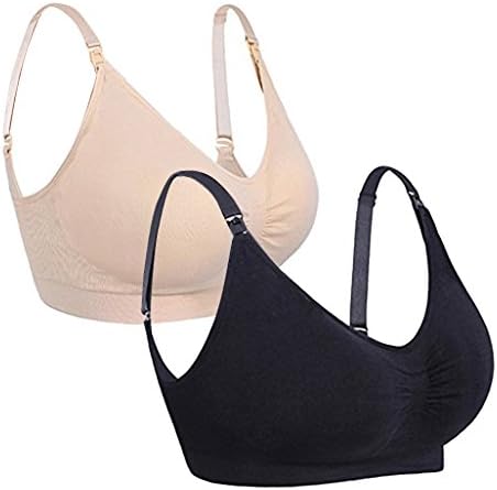 Vogyal Nursing Bra Seamless Wireless Maternity Bra 2 Pack