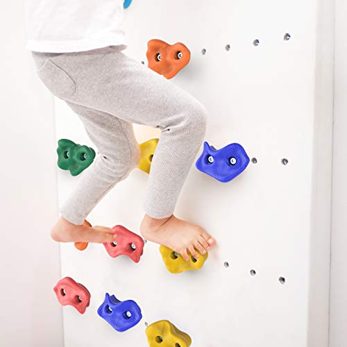 Rock Climbing Holds for Kids, 25 Rocks with 8ft Knotted Rope, Rock Wall