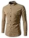 (N340) TheLees Slim Stretchy Roll Up Long Sleeve China Callar Shirts