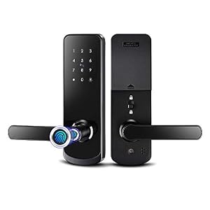 Smart Lock,YRHAND Smart Lock with Handle,Keyless Entry Electronic Smart Door Lock,Biometric Door Lock with 3D…