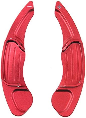 Aluminum Alloy Steering Wheel Shift Paddle Shifter For Ford Mondeo Edge Taurus for Lincoln MKX Car Sticker (Red)