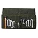 12 OZ Waxed Canvas Wrench Roll Up Pouch Tool Organizer Tote Bag with 25 Pockets Waterproof Tool Roll Pouch for Handymen Plumber Craftsmen CYGJB37 Army Green