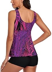 Omichic Vintage Tummy Control Tankini Swimsuits for