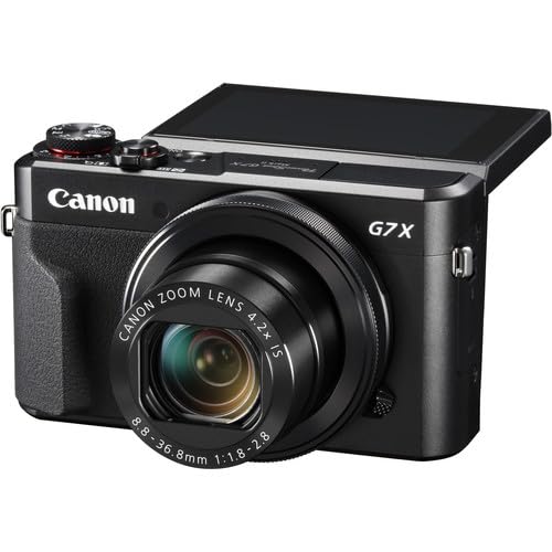 Canon PowerShot G7 X Mark II Digital Camera (Black) 20.1MP 1-Inch CMOS Sensor, DIGIC 7, 4.2X Optical Zoom Lens | Full HD 1080p Video, Wi-Fi, Tilting Touchscreen with Bag and 64GB Card