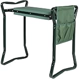 Best Choice Products Lightweight Multipurpose Foldable Garden Stool Kneeler w/EVA Foam Pad Seat, Bonus 3-Pocket Tool Pouch, and Sturdy Steel Frame, Green