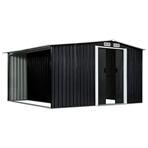 Tidyard Gerätehaus mit Schiebetüren und 4 Lüftungsklappen Geräteschuppen Outdoor Gartenhaus Schuppen Metallgerätehaus… – Bild 4