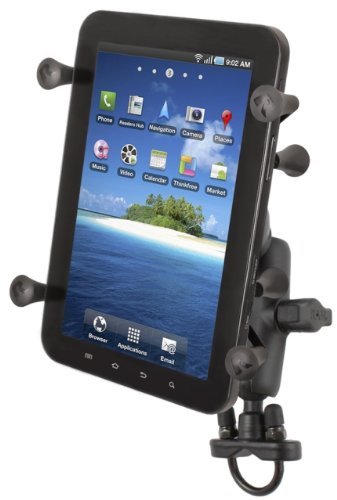 X-Grip Handlebar Motorcycle Mount Holder for 7" Tablets FOR AMAZON KINDLE, KINDLE FIRE ARCHOS 7, PIPO max M1, BARNES & NOBLE NOOKCOLOR, BLACKBERRY PLAYBOOK, DELL STREAK 7, HTC FLYER, MOTOROLA XYBOARD 8.2, PANASONIC TOUGHPAD JT-B1, SAMSUNG GALAXY TAB