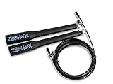 Speed Jump Rope by ZombieFit - Premium Quality - Made with 360° Ball Bearing for Consistent Spinning - Durable - No Kinks - Perfect for Crossfit Training Cardio MMA