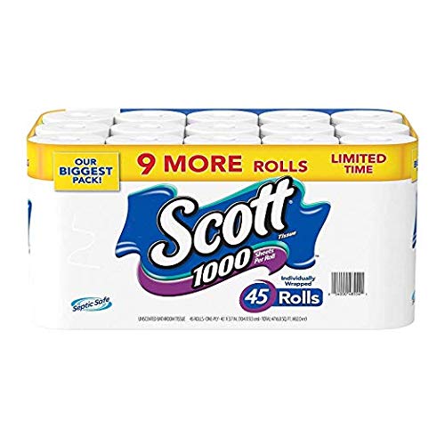 Scott 1000 45-1000 Limited Edition Bath Tissue (1,000 Sheets, 45 Rolls).