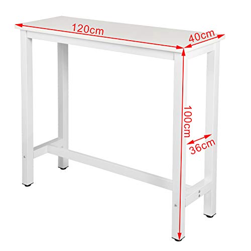 eSituro SBST0398 Bartisch Stehtisch mit Metallgestell,120x40x100cm, Küchentheke Küchenbar Tresentisch Industrie-Design… – Bild 7