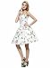 Maggie Tang Women's 1950s Vintage Rockabilly Dress Size L Color White cherry