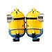 2Pcs Despicable Me Minion Keychain Ring with LED Flashlight, Touch Sound Toy 3D Eyes PVC Figure