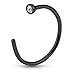 PIERCE ME (3pcs) 20g Clear Gemmed Top Assorted Color Set Nose Ring Piercing Hoop 5/16