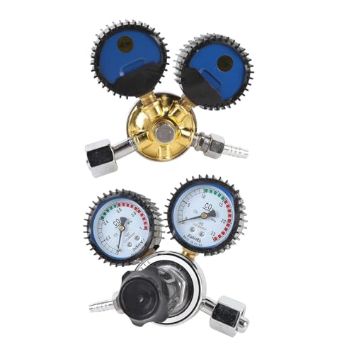 Kegerator CO2 Dual Regulator 2 Gauges Double Stage Precise Control Metal Construction M16x1.5 G5/8in-14 Out for CO2 Tank Pressure