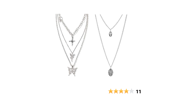2 Pcs Layered Chain Necklace Sets 