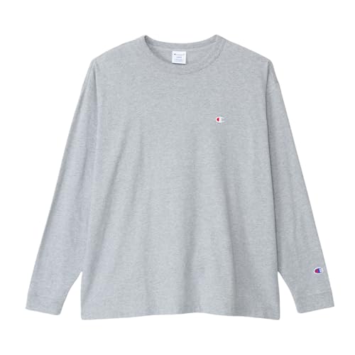 長袖Tシャツ 長袖 丸首 綿100％ ワンポイントロゴ リラックスフィット ドロップショルダー ロングスリーブTシャツ メンズ C8-A409Z-070-S
