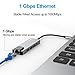 Tuwejia USB C Hub Multiport Adapter with 4kHDMI Output, 1000M RJ45 Gigabit Ethernet, 2USB3.0 Ports,60W Power Delivery, 5-in-1 USB C Network Adapter for MacBook Pro & Type C Windows Laptops