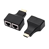 Wpeng HDMI To Dual Port RJ45 Network Cable Extender by Cat 5e / 6 1080p up to 30m Extender Repeater for HDTV HDPC PS3 STB(HDMI/2 RJ45)