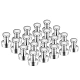 20Pcs Metal Magnetic Push Pin Magnet, Push Pin Magnet, Fridge Magnet Magnetic Thumb Tacks for Kitchen, Refrigerator, Office, school, Whiteboard, Brushed Nickel