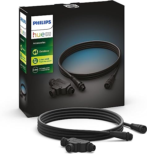 Philips Hue Niedervolt-Verlaengerungskabel, 2,5m, Schwarz