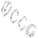 FIBO STEEL 4 Pcs Open Toe Rings for Women Arrow Tail Band Toe Ring Adjustable