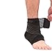 Faswin 2 Pack Nonslip Breathable Ankle Brace with Compression Wrap Support, One Size, Black