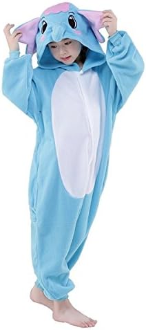 Famycos Unisex Child Adults Cosplay Costumes Pyjamas Halloween Christmas Partywear Blue Elephant Kids-10