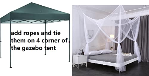 4-Post Bed Canopy Mosquito Net - Full/Queen/King Size Protection (Red)