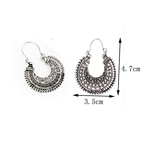 satyam kraft oxidised silver earrings for women (standard size)
